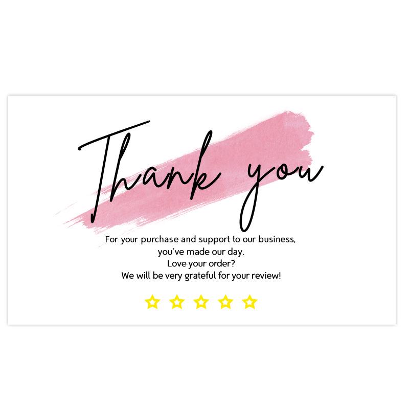 Pink 'Thank You' Cards - 50 Sheets/Pack for Gift Boxes, Decorations, and Postcards