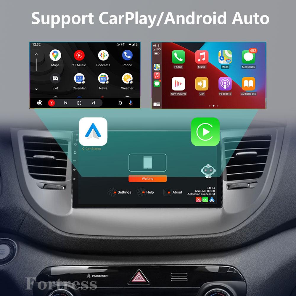 Fortress Voice Wireless CarPlay Android Auto Radio for Hyundai IX35 Tucson 3 2015 - 2018 4G Car Multimedia GPS 2din