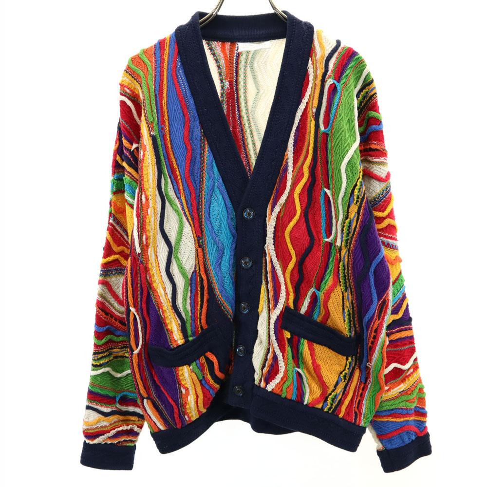 Coogi 90s Australian Made Old 3D V-neck 3D Knit Cardigan Long Sleeve Men's Used