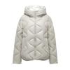 Lady Winter Down Coat Padded Windproof Hooded Long Sleeves Loose Thickened with Pockets Solid Color Neck Protection Zip-up Outdoor Cotton Coat