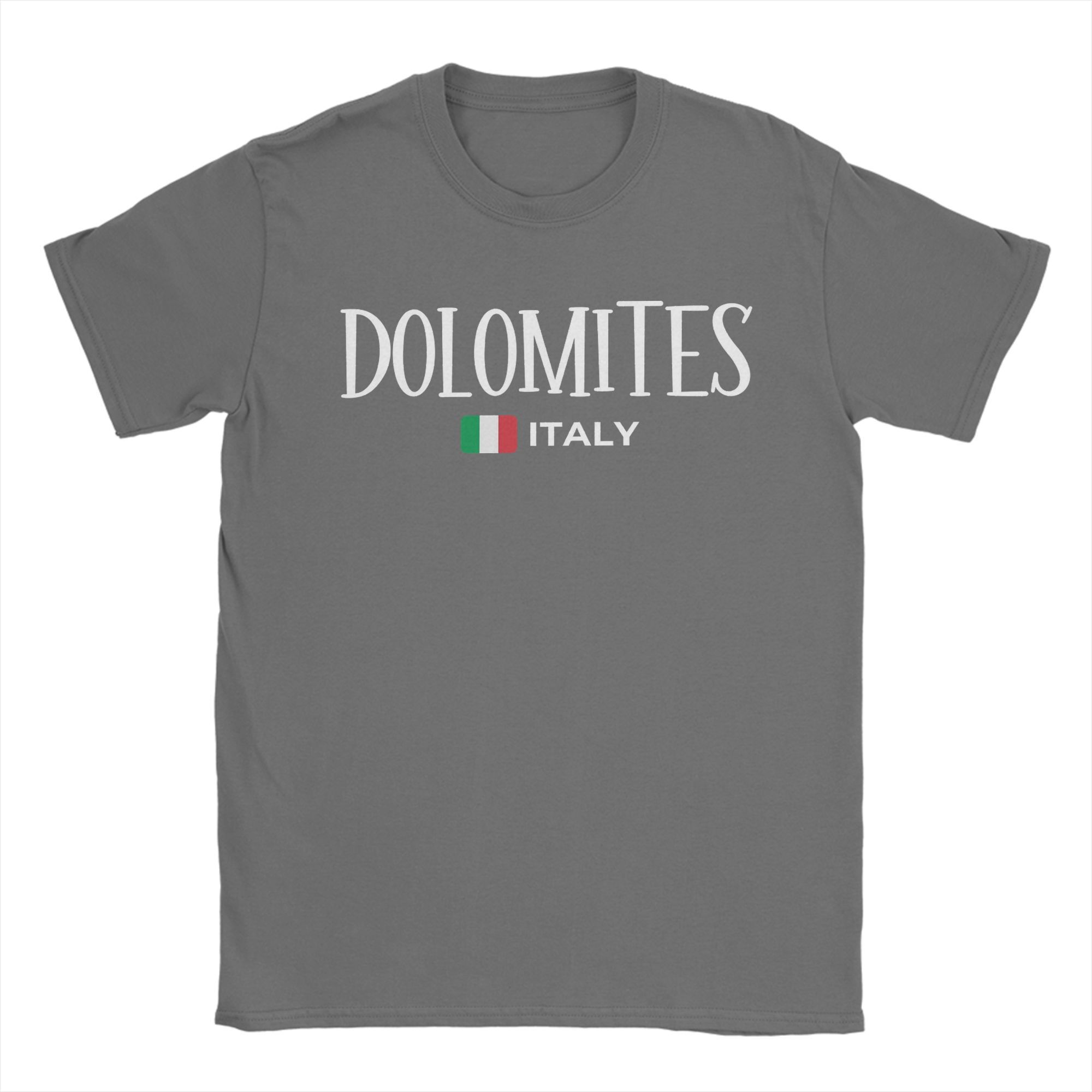

Men T-Shirts Dolomites Italy Flag Vintage Pure Cotton Tees Short Sleeve Climbing Hiking T Shirt Crewneck merchandise Summer 3XL