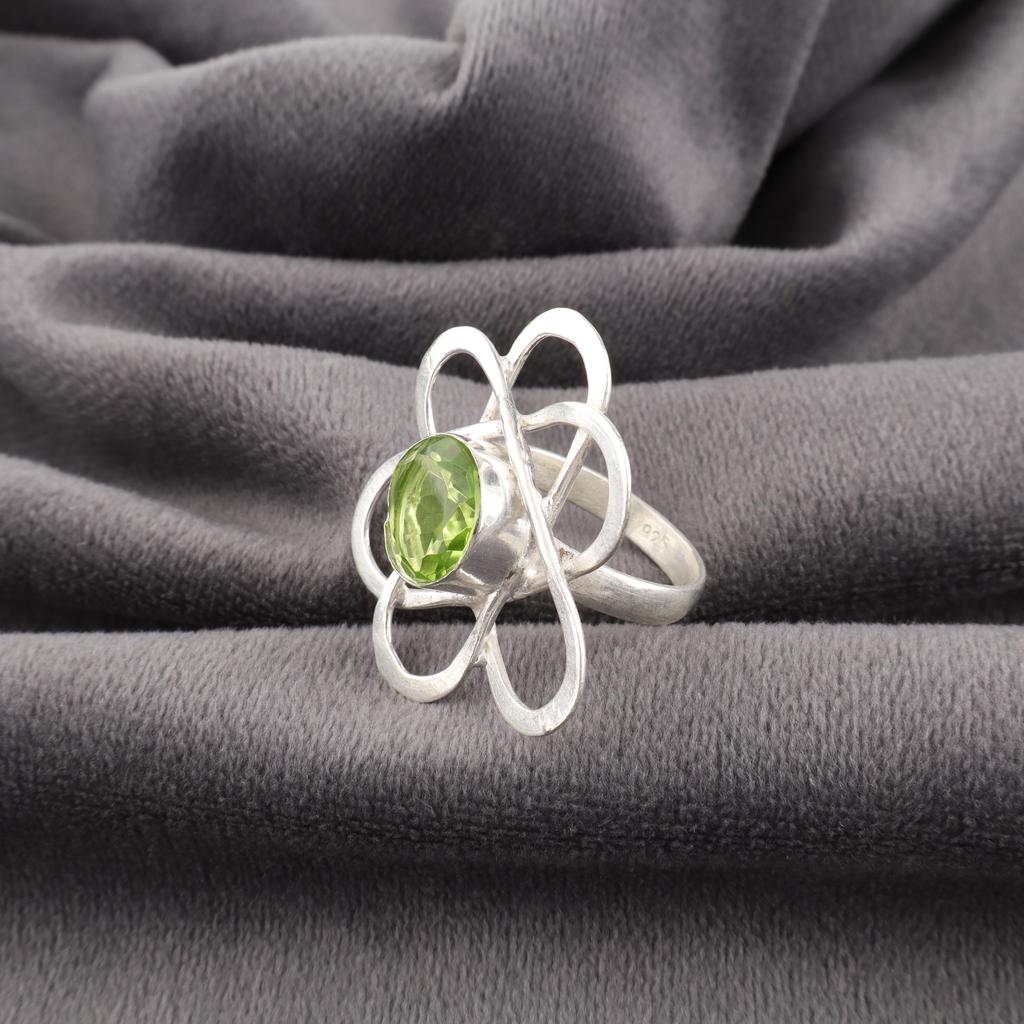 Wonderful Peridot Gemstone Jewelry, 925 Sterling Silver Ring, Handmade Jewelry, Peridot Designer Ring For Thanksgiving Gift