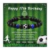 Stretchy Football Fan Bracelet Colored Glass Beads Elastic Rope Comfortable Design Sports Theme Jewelry Accessory