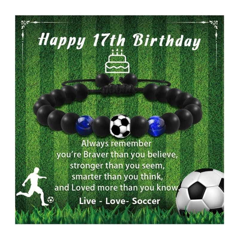 Stretchy Football Fan Bracelet Colored Glass Beads Elastic Rope Comfortable Design Sports Theme Jewelry Accessory