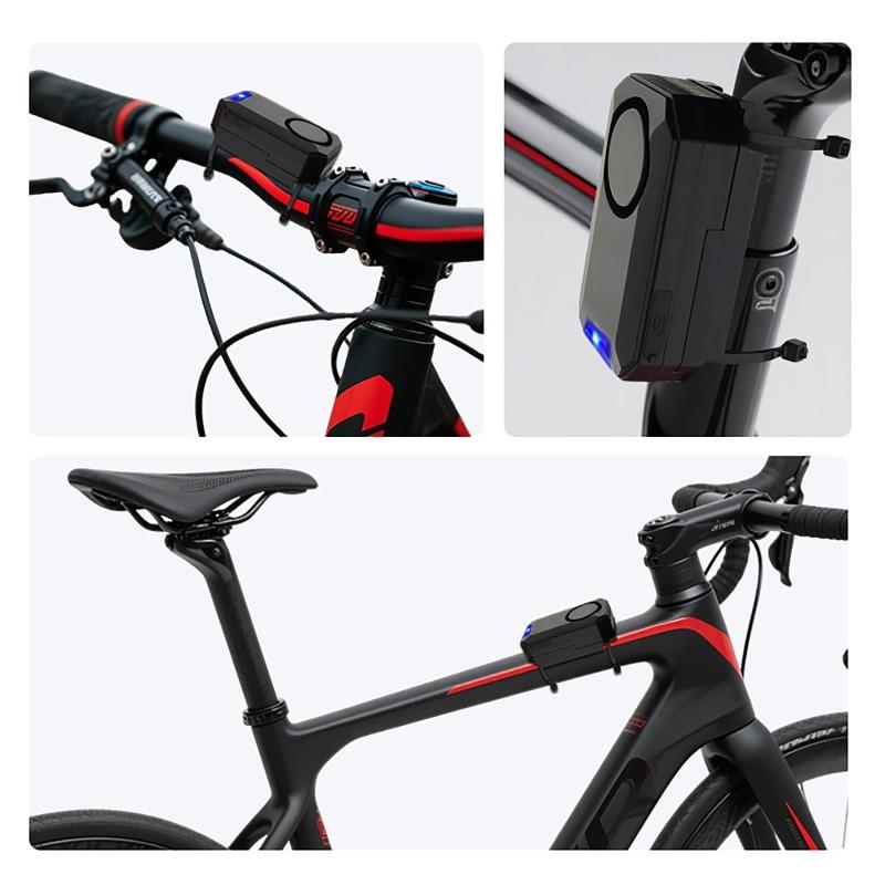 Bicycle Anti-theft Alarm with Remote Control Multi-functional Bicycle Alarm 135dB Adjustable Siren IPX5 Waterproof for Motobike