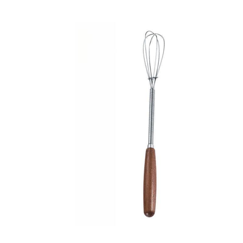 1Pc Premium Stainless Steel Whisk With Solid Wood Handle - Perfect Fit For Blending, Whisking & Stirring In The Kitchen