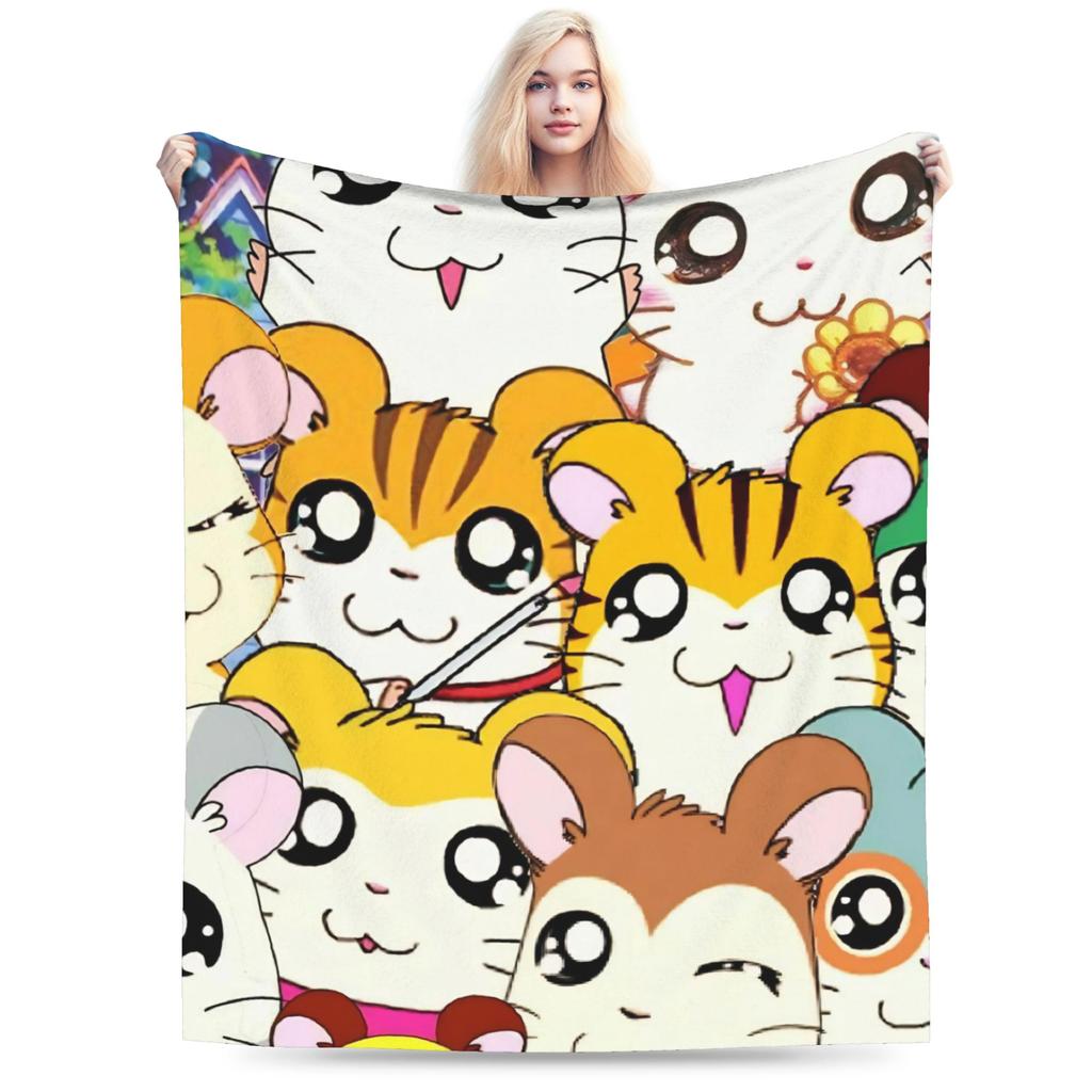 Cute Hamtaro  Warm Soft Blanket  Kids Adult Plush Throw Blanket Comfortable Couch Chair Flannel Bedspread Sofa Bed Cover
