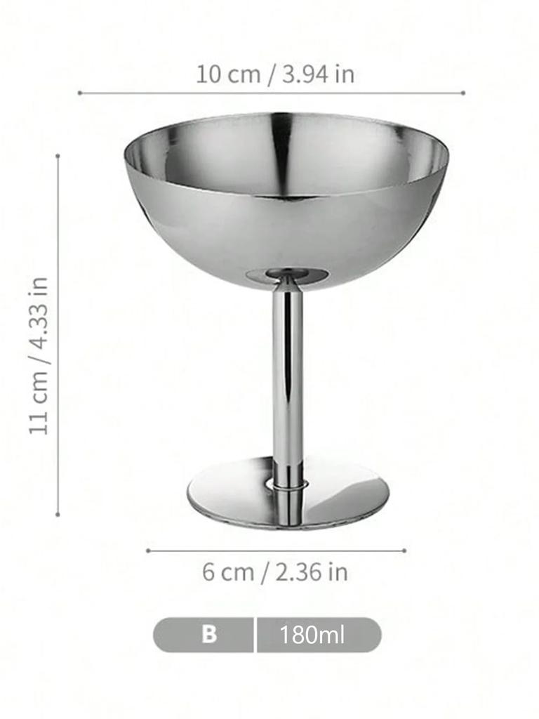 1pc Dessert Plate, Vegetable Bowl, Stainless Steel Ice Cream Cup, Tall Cup, Afternoon Tea Pudding Dessert Cup Cute Plates