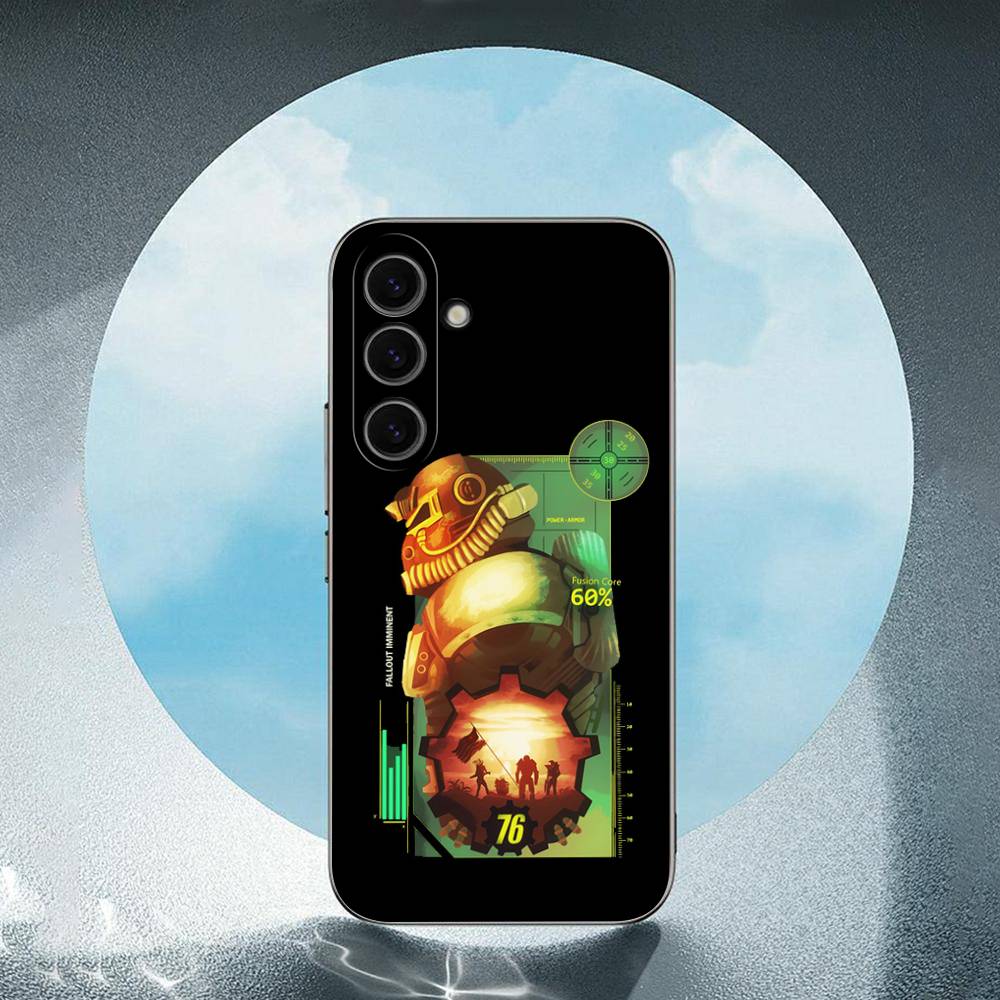 F-Fallout-T 76 For Samsung Galaxy S25 S24 S23 Ultra S22 S21 Plus S20 Black Soft Silicone Protective Case