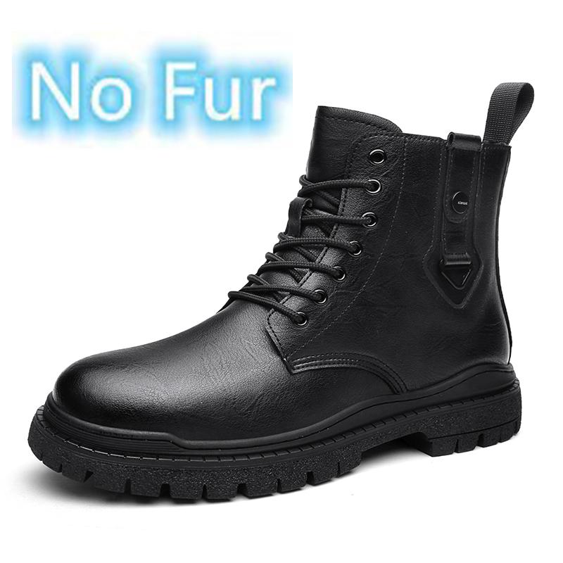 Fashion Leather Boots Men's High-top British Style Ins Middle-top Tide Shoes Spring Autumn Black Winter Side Zipper Men's Boots