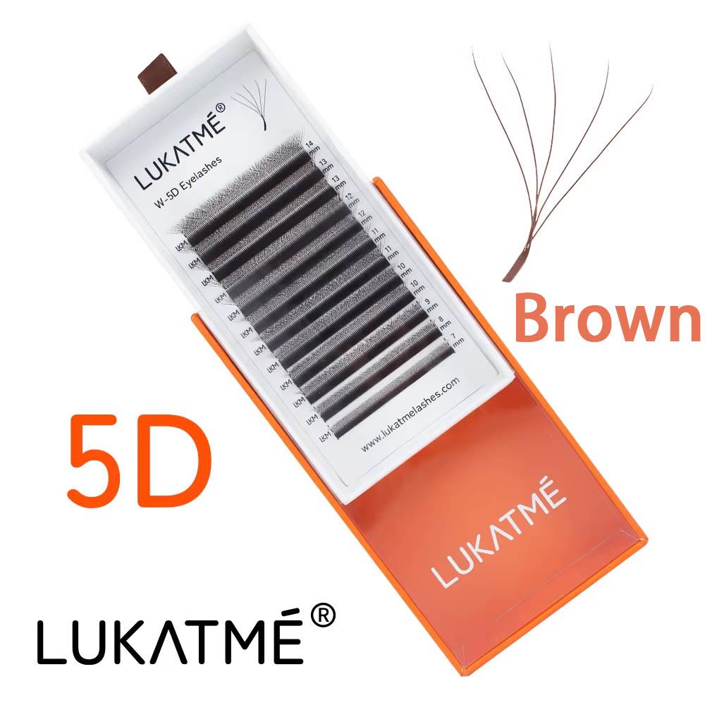 8PCS/BOX LUKATME Premade Fans YY W Shape Curl D/M 7-15mm Mix Style YY 4D 5D 6D 7D Wholesale False Eyelash Supplies Brown Lashes