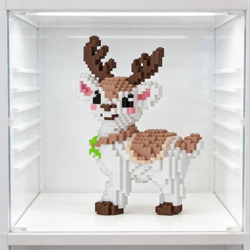 3200pcs Cute Deer Building Block Toy 3d Model Assembly Children's Toy Tabletop Decoration Children's Birthday Gift