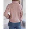Suéter de Punto de Cuello Alto Casual de Manga Larga para Otoño e Invierno para Mujer