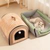 Enclosed Pet House Detachable Warm Tent Winter Dog Bed & Cat Bed  For Small Animals