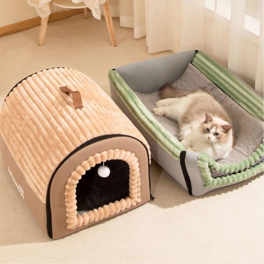Enclosed Pet House Detachable Warm Tent Winter Dog Bed & Cat Bed  For Small Animals