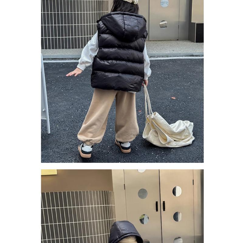 Vestă de Îmbrăcăminte pentru Copii de Înaltă Calitate pentru Băieți și Fete Jachetă pentru Copii din Catifea Neagră Aurie cu Glugă Îngroșată Rezistentă la Frig Palton pentru Bebeluși Top Catifea Mătase Pană