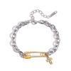 Youthway Clip Clasp  Link Chain Bracelet Bangle Unisex Desgin Cross Charm Stainless Steel Waterproof Wrist Jewelry New