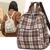 New High School Harajuku Style Plaid Backpack Simple High Value Fashion Versatile Large Capacity Backpack Female