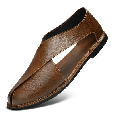 Moda Alta Qualità Uomo Sandali da Spiaggia Estivi Casual Pelle Piatte Scarpe di Design 2024 Nuove Traspiranti Comode Antiscivolo Scarpe da Passeggio Estive
