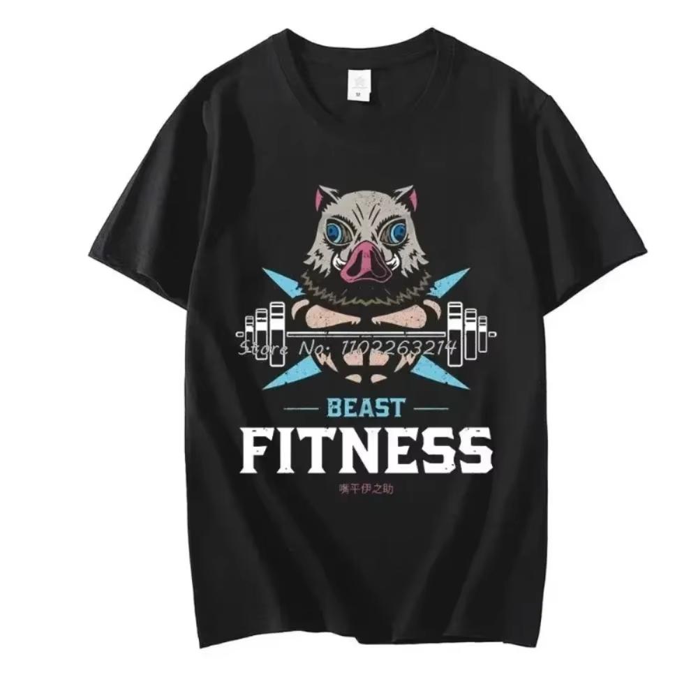 Demon Slayer Anime Tshirt Inosuke Hashibira Pure Cotton Tshirt with Anime Print for Summer 2026 Unisex new Short Sleeved Top S