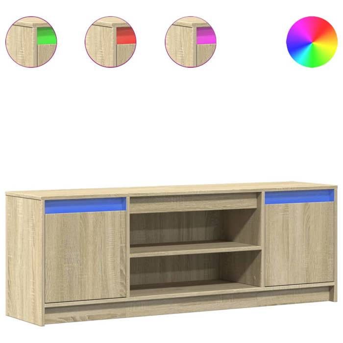 VidaXL TV Cabinet with LED Sonoma Oak 139.5x34x50cm Engineered Wood 852196