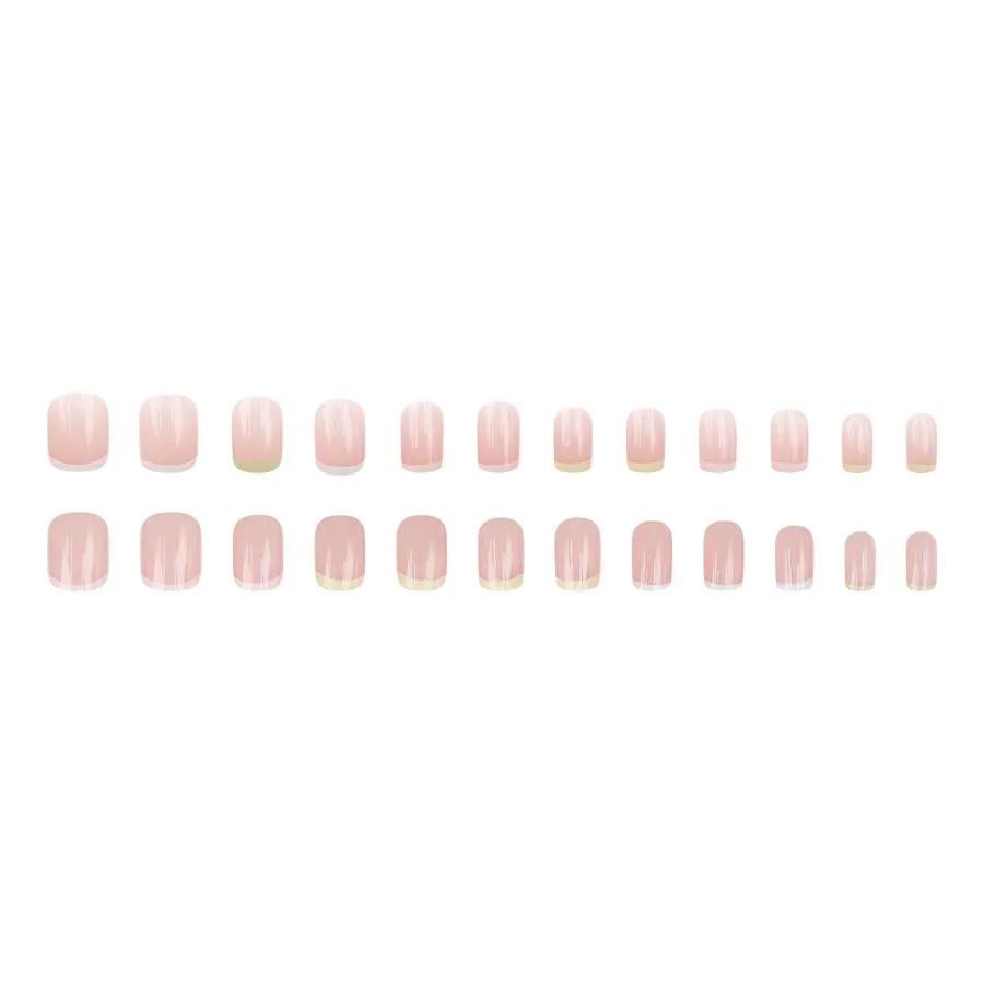 

Removable False Nail Set Full Cover Press On Nails with Adhesive Tabs Various Shapes and Sizes Durable Lightweight Nail Art Accessories One Size розовый