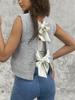 Spring-Autumn Sexy Lace-Up Bow Sleeveless Women's Pullover Sweater Vest