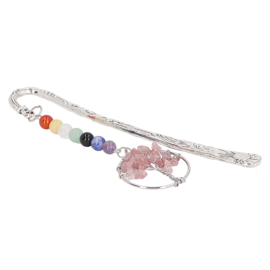 Segnalibro Albero di Pietra Decorativo Squisito Curativo 7 Chakra Segnalibro in Metallo per Insegnanti Studenti Donne