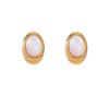 Simple retro oval natural fritillary stud earrings Korean intellectual versatile atmosphere earrings premium daily exquisite earrings