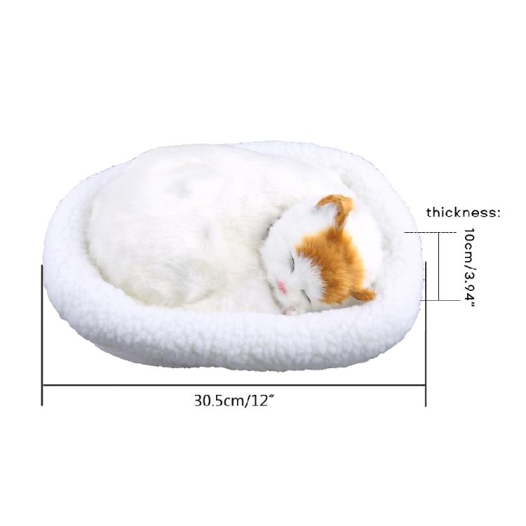 Plush Breathing Animal with Mat Simulation Furry for Doll Birthday Festival Gift