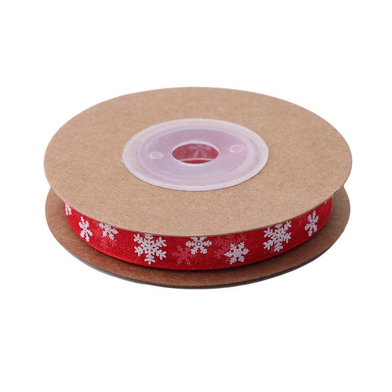 Christmas Printed Ribbons Crafts Sewing Clothing Gift Bow Natural Organza Satin Ribbon Wedding Diy Trim Fabric Decor Accessories