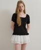 MORE THAN LIKE Square Flower Knit - Black