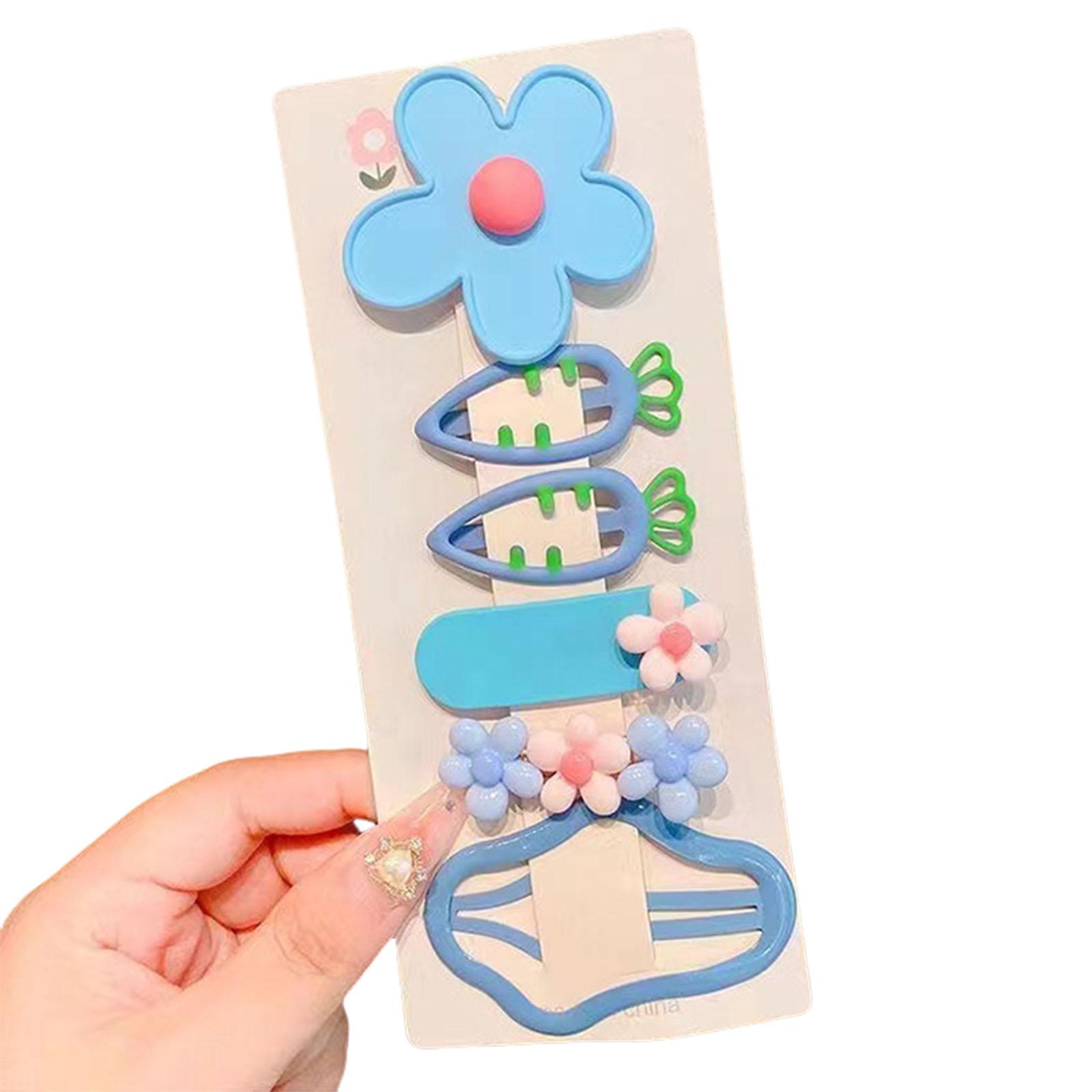 

5PCS Charm Cloud Design Barrette For Children Safe Resin Hair Clip Photoshooting Hair Pin Preschool Event Hair Decors синій