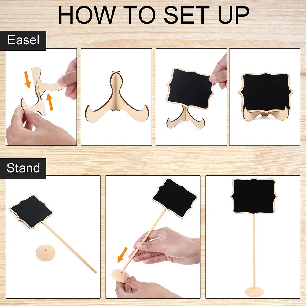 20PCS Elegant Mini Chalkboard Signs with Easel Stand - Perfect for Weddings, Parties, and Events - Includes Table Numbers