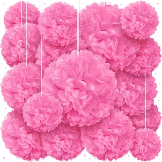 Tissue Paper Pom Poms - Large Tissue Paper Flowers for Fiesta Parties, Baby Shower Decorations, Flower Birthday Decorations and More - Colorful Party