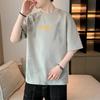 T-shirt a maniche corte per uomo T-shirt a mezza manica taglie forti con spalla frontale in seta di ghiaccio ampia e sottile