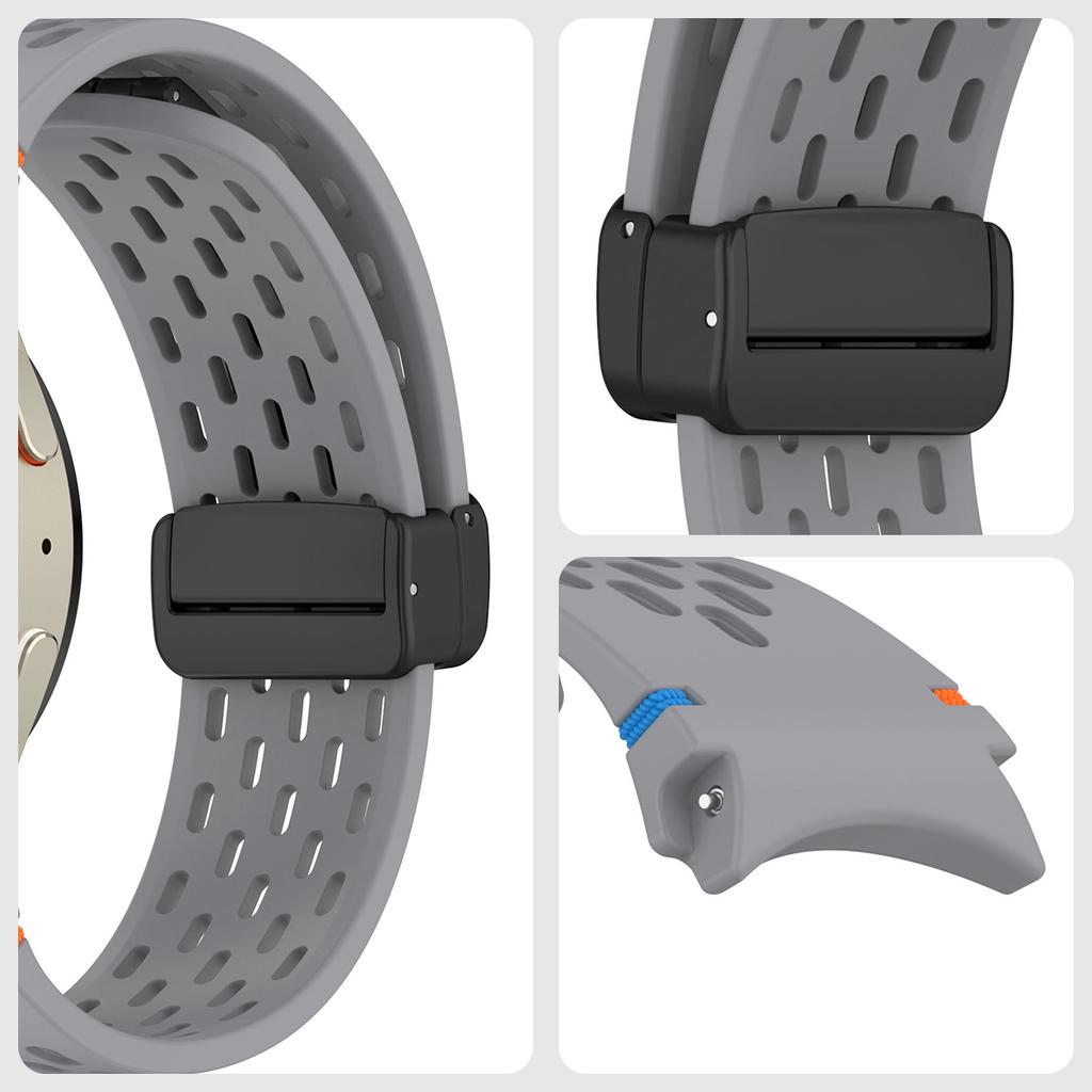 For Samsung Galaxy Watch 7 6 40mm 44mm Silicone Magneti Buckle Band +Change To Case Tempered Glass Full Protective Cover Bumper