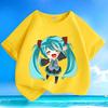 Hatsune Miku New Summer Small and Medium Children's Short Sleeve Cotton Round Neck Loose Cartoon Versatile Top T-shirt