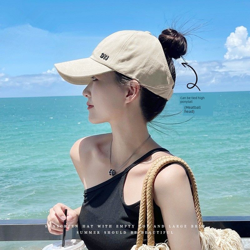 Hat Women's Summer Sun-Proof Topless Hat Sun Baseball Cap Breathable Korean Style Fashion Tide All-Matching Peaked Cap