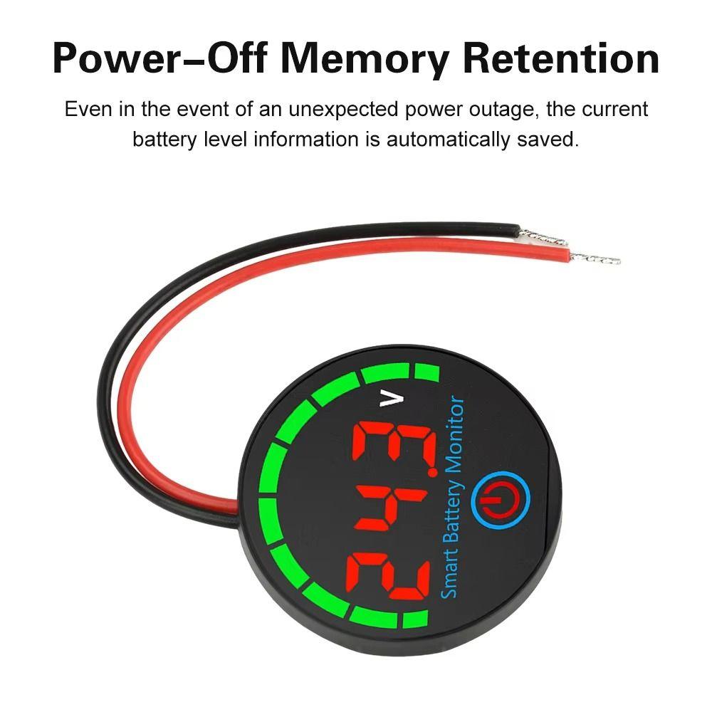 Mini Smart Battery Monitor Round Battery Tester Professional Battery Voltmeter
