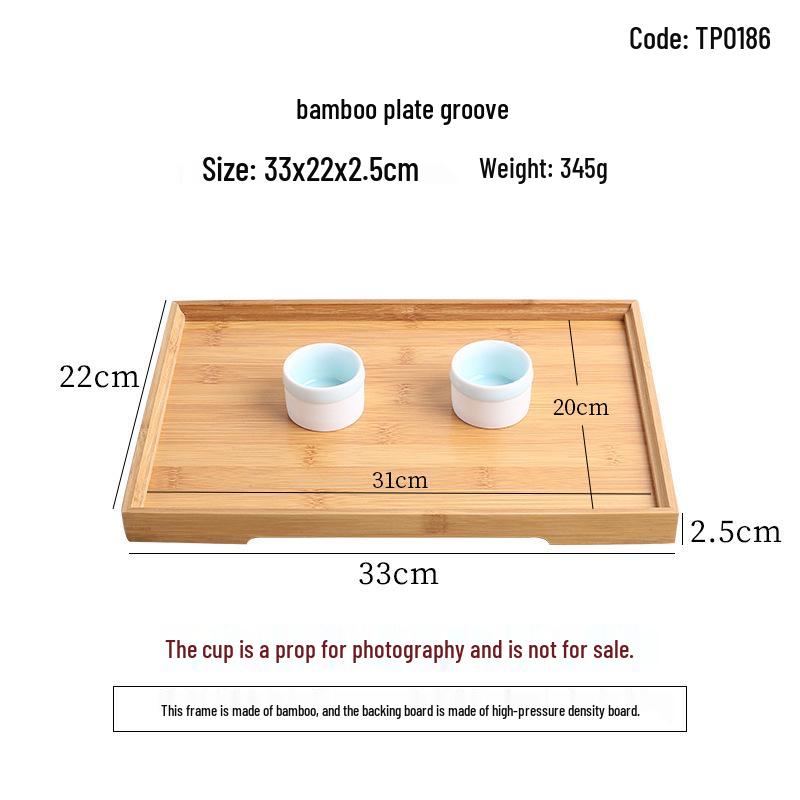 Handcrafted Japanese Orchid Rectangular Wooden Tea Tray with Custom Logo for Hotels and Restaurants