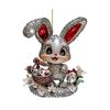 Acrylic Animal Car Pendant Easter Bunny Pendant, Cute Rabbit with Basket, 2D Party Hanging Decor Rearview Mirror Ornament, Bag Keychain Accessory,