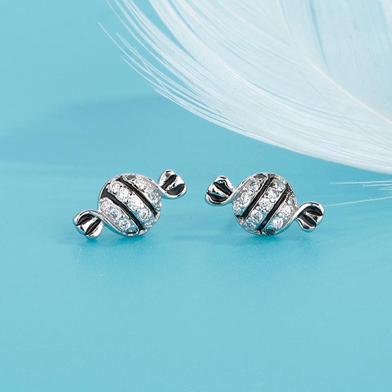 

2023 Trendy European & American Zircon Candy Stud Earrings - Christmas Rhinestone Mori Style