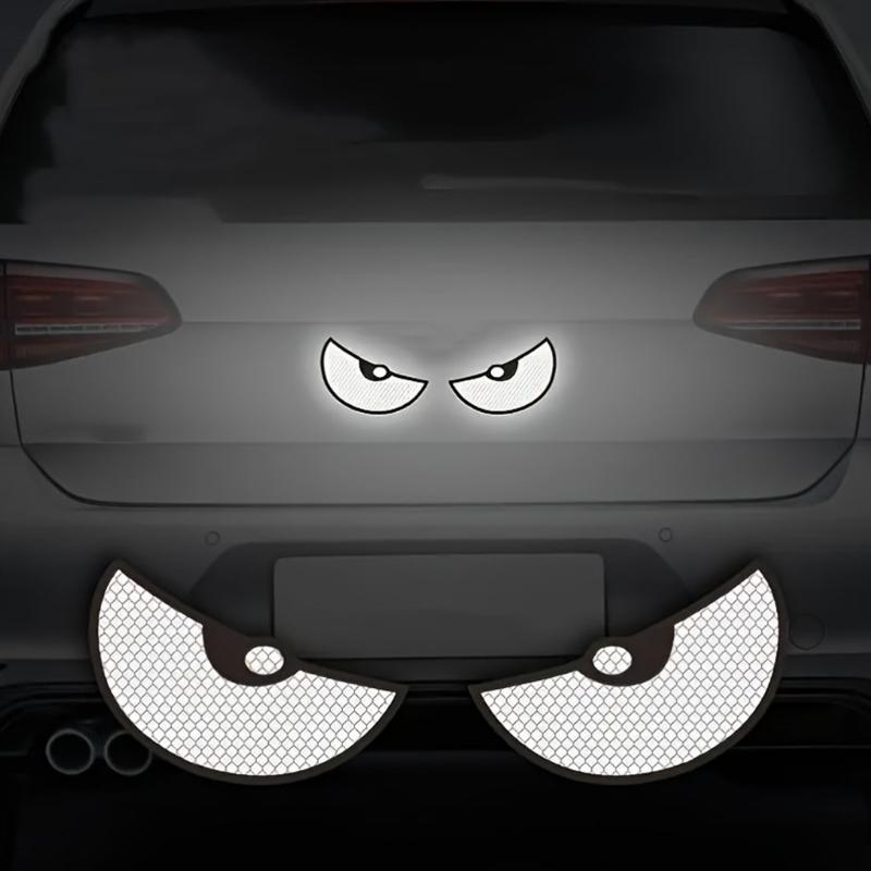 1 Pair Decorative Reflective Stickers Car Motorcycle Devil Eye Reflector Stickers Motorbike Scooter Decoration Accessory
