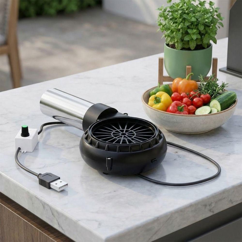 USB Power Supply Handheld Barbecue Fan Adjustable Speed Barbecue Blower BBQ Fan  Outdoor Grill