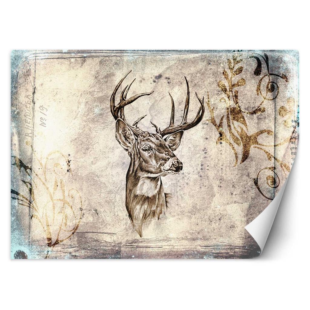Wallpaper Deer Vintage Beige