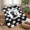 Cats with Encouraging Message Blanket Personalized Name Flannel Blanket Soft Cozy Plush Throw for Sofa Bed Lightweight Home Decor