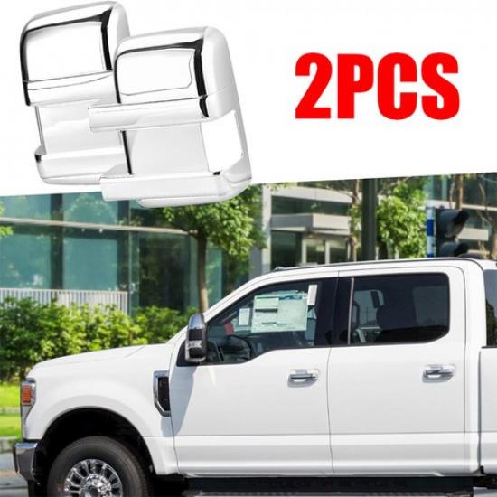 For 2008-16 Ford F250 F350 SuperDuty Chrome Add-on Style Full Mirror Covers Caps