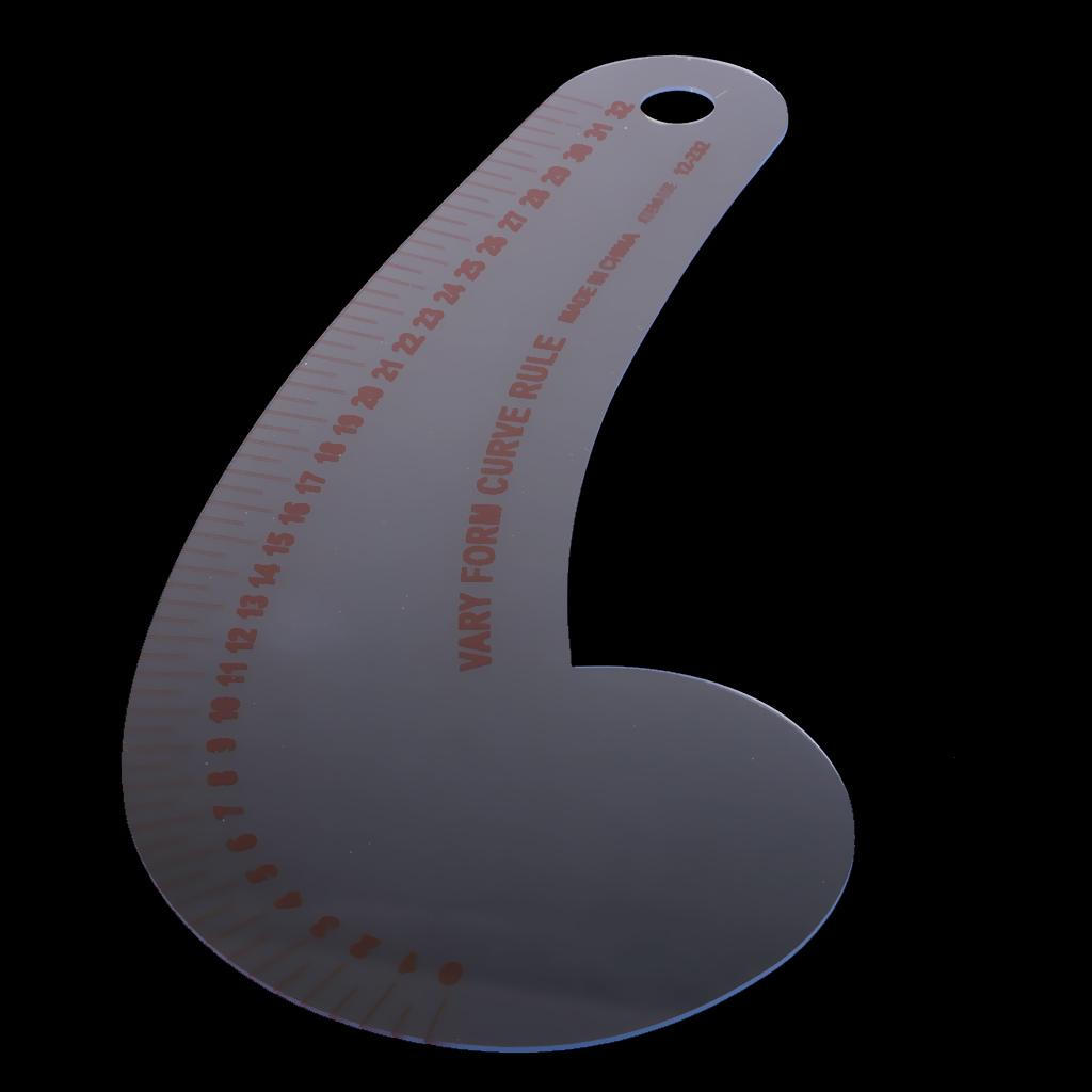 12.2 inch Long Comma Shaped Hard Plastic French Curve Ruler Sewing Garment Multi functional Grading