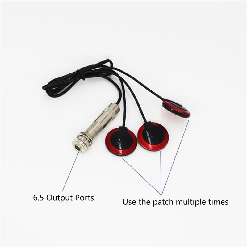 Self-adhesive Kalimba Pickup Piezo Transducer Microphone Contact Piezo Pickup with Buzzer for Thumb Piano Violin Ukulele